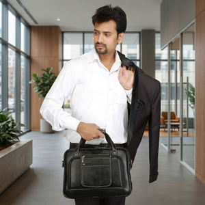 Nuevo Maletín de Cuero Genuino 100% B S International, Clásico, Casual, de Negocios, Impermeable, para Portátil - Product Image 1