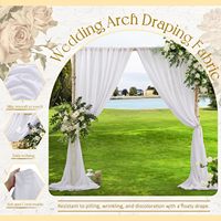 Tissu de drapage pour arche de mariage en mousseline blanche, 30 pouces x 20 pieds, rideau de fond transparent pour cérémonie extérieure et plafond de fête