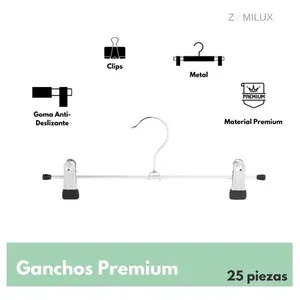 25 pantaloni in argento resistente e resistente appendiabiti con clip e elastici antiscivolo e appendiabiti per gonna - Product Image 4