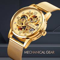 Montre mécanique pour homme, chiffres romains, aiguilles lumineuses, bracelet à maillons multiples