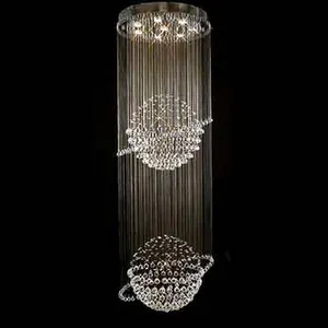 Modern hanging k9 crystal chandelier bead strands crystal pendant lamp chrome hanging lamp pendant decoration crystal lamp light