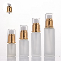 Flacon diffuseur en verre givré or/argent transparent de 15/20/30/50 ml, vide, pour sérum de soin, crème visage, lotion, avec pompe ou vaporisateur