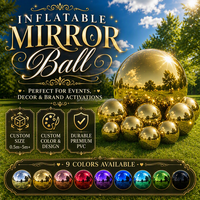 Boule miroir gonflable géante, sphère chromée pour événements extérieurs, décoration de mariage, scène d'activation, fête, festival, ballon miroir