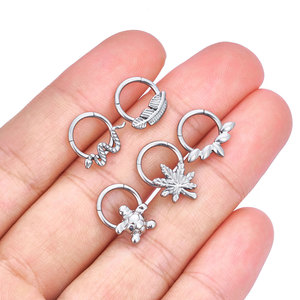 ห่วง G23 F136ไทเทเนียมใบเมเปิ้ลและขนนกรูป<span class=keywords><strong>งู</strong></span>สำหรับประดับห่วง<span class=keywords><strong>จมูก</strong></span>กระดูกอ่อนเจาะสำหรับผู้หญิง - Product Image 6