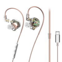Écouteurs intra-auriculaires filaires 1DD Dynamic Driver HiFi Bass IEM avec câble 2 broches remplaçable pour une écoute musicale immersive, le gaming et le sport