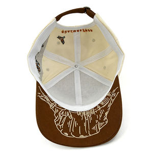 Gorra de Béisbol con Logotipo Personalizado, MOQ Bajo, OEM ODM, Bordado 3D, Dos Tonos Beige, Estilo Vintage, Estructurada, 6 Paneles, Cierre a Presión - Product Image 5