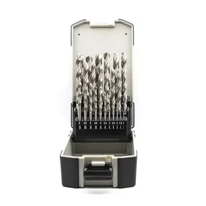 25 Pieces HSS Twist Straight Shank Drill Bits For Metal Steel Aluminium Drilling In Plastic Box