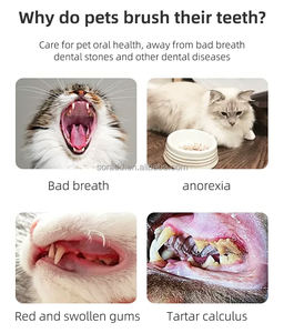 טיפול שיניים סיליקון 360 תואר חיית מחמד כלב שיניים מברשת שיניים ערכת מברשת שיניים עם זיפים רכים לניקוי שיניים - Product Image 4