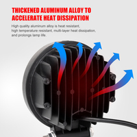 Projecteur de travail LED RCJ avec anneau halo, 6500K, haute puissance, pour camion tout-terrain 12V/24V, feux de conduite LED pour voiture