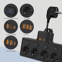 Multiprise anti-surtension UE avec ports USB, rallonge électrique CE, prises murales avec interrupteur
