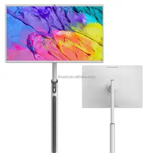 Monitor táctil inalámbrico de pantalla táctil inteligente móvil de 32 pulgadas con cámara y soporte