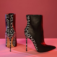 Bottines en daim cuir véritable avec peau de serpent, chaussures à talons aiguille pour femmes, souliers à talons aiguilles, vente en gros