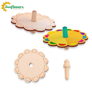 Vente chaude bricolage mini toupies en bois pour enfants projets d'art et d'artisanat - Product Image 4