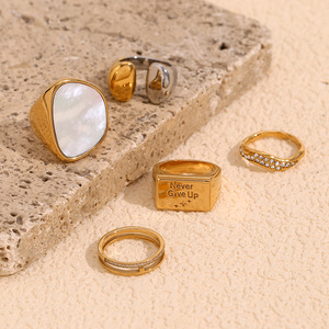 Estilo de moda europea y americana, joyería individual retro de nicho, acero inoxidable chapado con oro de 18 quilates de gama alta geométrica Irr - Product Image 1
