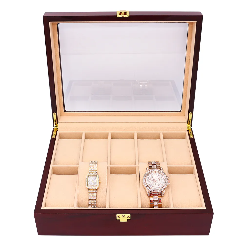 Elegant custom logo storage cases display wooden watch boxes gift packaging box watches