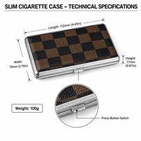 Étui à cigarettes fin en plastique et métal 20 cigarettes 112 mm avec bouton-poussoir 9 styles Portable Léger Anti-humidité Résistant à la pression