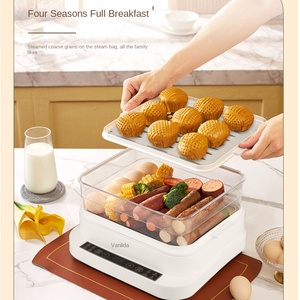 Cuisinière à <span class=keywords><strong>vapeur</strong></span> électrique multifonctionnelle pour légumes, 3 étages, 32L, 800W, contrôle numérique, chauffe-dim sum, chauffe-dumplings, chauffe-pains - Product Image 3