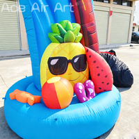 Arche d'entrée gonflable personnalisée pour fête d'été avec décorations tropicales pour festivals, fêtes au bord de la piscine et événements en plein air