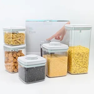 शेन्ज़ेन Ankou हवा-तंग रसोई कनस्तरों की हार्ड प्लास्टिक खाद्य भंडारण कंटेनर सेट 5 pcs