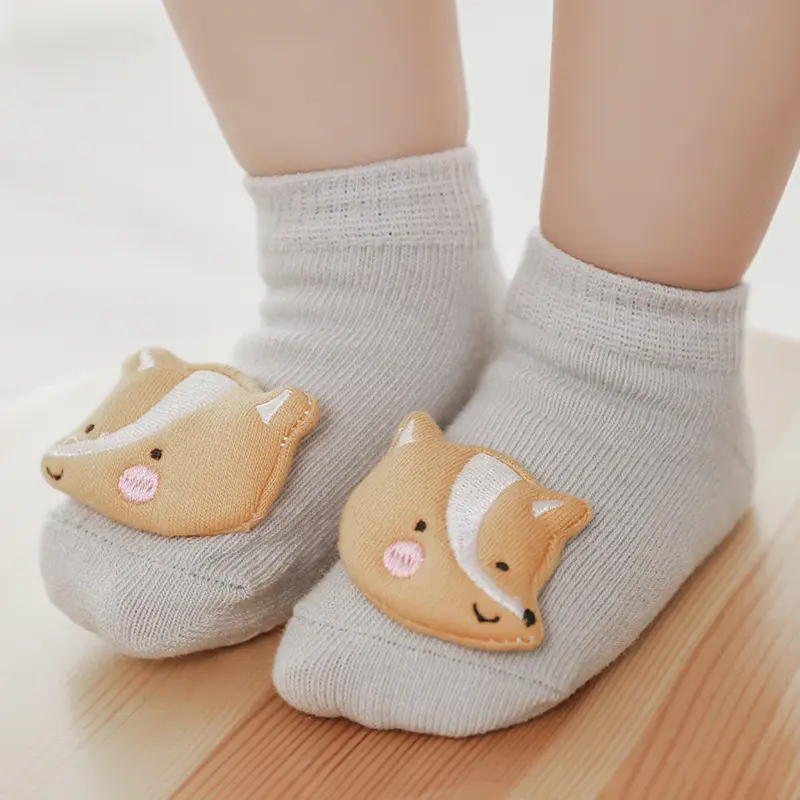 Custom Non Slip Socks Set Soft Comfortable Cute Cartoon Walk Toddler Doll Baby Socks 3D