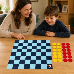Set di Scacchi in Feltro con 24 Dischi per Gioco da Tavolo Familiare Personalizzato OEM all'Ingrosso - Product Image 2