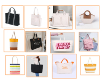 Sac de plage en toile de coton YCH personnalisé, coloré, super résistant, 12 oz, réutilisable, avec bandoulière et logo imprimé sur mesure