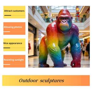 Escultura Decorativa de Gorila de Fibra de Vidrio para Exteriores, Moderna, Ecológica, al Mejor <span class=keywords><strong>Precio</strong></span>, Personalizada, Venta al por Mayor - Product Image 2