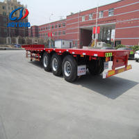 Step wise conteneur 45ft transporteur plate-forme lowbed semi-remorque tri essieux bas à plat camion remorque à vendre