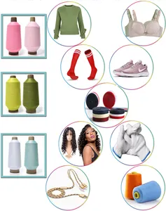 Hilo de seda trenzado para productos textiles, disponible en varios colores, 30D, 40D, 50D, 70D,100D, 300D, 600D