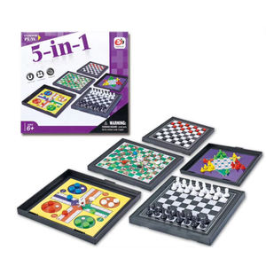 5 1 Mini colección <span class=keywords><strong>de</strong></span> juegos <span class=keywords><strong>de</strong></span> <span class=keywords><strong>mesa</strong></span> magnéticos, vidrio <span class=keywords><strong>de</strong></span> plástico portátil, tamaño <span class=keywords><strong>de</strong></span> viaje, damas <span class=keywords><strong>de</strong></span> ajedrez, damas chinas, serpientes, juegos <span class=keywords><strong>de</strong></span> escaleras - Product Image 1