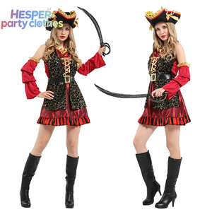 Disfraz de Pirata para Mujer Adulta HESPER, Ropa Sexy para Halloween, Disfraces de Cine y Televisión con Vestidos, Pantalones, Sombrero y Bufanda con Técnicas de Impresión - Product Image 3