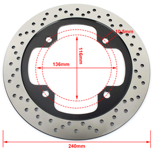 Neue Maßgefertigte Motorrad-Hinterrad-Bremsscheibe 240mm Edelstahl für CBF500 CBF600 <span class=keywords><strong>CBF1000</strong></span> - Product Image 4