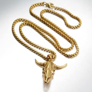 Liontin Batu Alam Tulang Sapi Kalung Punk yang Dipersonalisasi untuk Pria Trendi Retro - Product Image 4