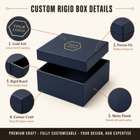 Caja de Regalo Rígida con Logotipo Impreso Personalizado al por Mayor, Caja de Embalaje de Joyería de Lujo con Tapa y Base, Color Personalizado para Collar y Anillo