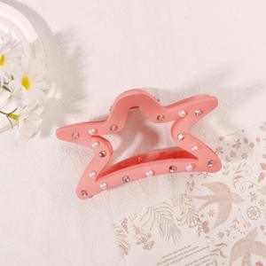 Pinza de Pelo con Forma de Estrella Colorida y Perlas de Imitación, Pinza de Plástico de 11 cm, Accesorio de Moda para el Cabello, Venta al por Mayor para Mujeres - Product Image 5