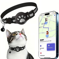 Collier réfléchissant détachable pour chat avec clochette, traceur GPS intelligent Bluetooth pour animaux de compagnie, positionnement en temps réel via application, localisateur anti-perte pour la sécurité du chat