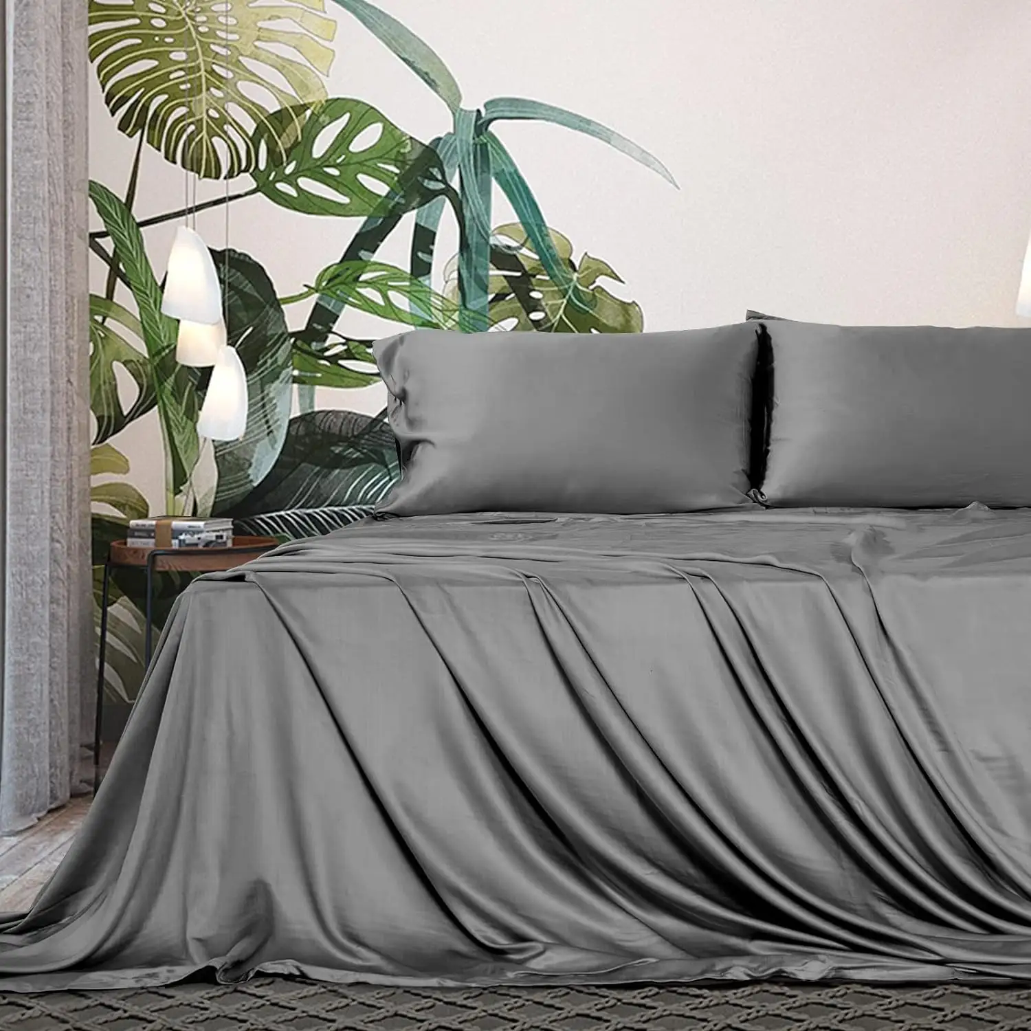 Sang trọng tấm ga trải giường tinh khiết Tencel 100% Vua Kích thước bedsheet bedding bedding Set Lyocell tấm ga trải giường Khăn trải giường sâu túi