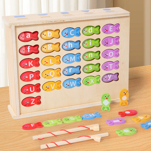 Bambini giocattolo educativo in legno alfabeto forma di Sorter gioco per la classificazione di colore cognitivo apprendimento precoce giocattolo di pesca per - Product Image 4