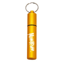 Bouteille de rangement portable personnalisée Porte-clés simple en alliage d'aluminium Logo gravé au laser Rangement classique aux herbes pour accessoires pour fumeurs