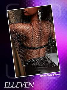 เสื้อยืดผู้หญิงลาย Comodo7เสื้อยืดตาข่ายประดับเพชรเสื้อทรงหลวมแขนยาวประดับพลอยเทียมลายฉลุสุดเซ็กซี่ - Product Image 4