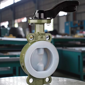 Vanne à <span class=keywords><strong>disque</strong></span> manuelle bon marché en gros vanne papillon doublée de fluor pour le traitement de l'eau - Product Image 3