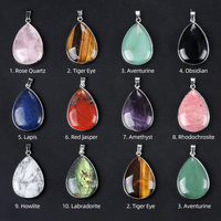 Pendentif en améthyste naturelle vintage en forme de goutte d'eau, chakra, cristal de guérison, collier en forme de larme, charme pour la fabrication de bijoux