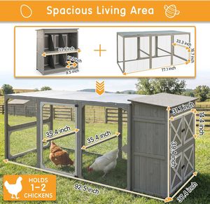 Gallinero Grande de Metal con Cubierta Impermeable para Exteriores, 6 Nidos para 4-6 Gallinas, Uso en Jardín o Granja - Product Image 2