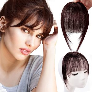Clip In Bangs Clip nelle estensioni dei <span class=keywords><strong>capelli</strong></span> <span class=keywords><strong>veri</strong></span> <span class=keywords><strong>capelli</strong></span> umani 100% <span class=keywords><strong>capelli</strong></span> umani Hairextensions Wispy Bangs frangia con aste posticci - Product Image 1