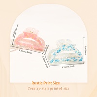 Pince à cheveux requin haut de gamme pour femme, motif floral, avec logo personnalisé, accessoire pour chignon ou coiffure arrière, pince à cheveux