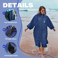 Parka de bain avec capuche, robe de change imperméable à séchage rapide, manteau chaud, poncho de surf pour les sports nautiques, la plage et la piscine
