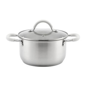 Toptan özel mutfak eşyaları paslanmaz çelik tencere seti tencere ve tavalar Set silikon kolu ile 10 parça TENCERE SETİ - Product Image 2