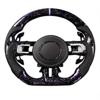 Volant sport à fond plat en fibre de carbone personnalisé, adapté à la Mustang 2004-2022, accessoires de voiture modifiés en PU