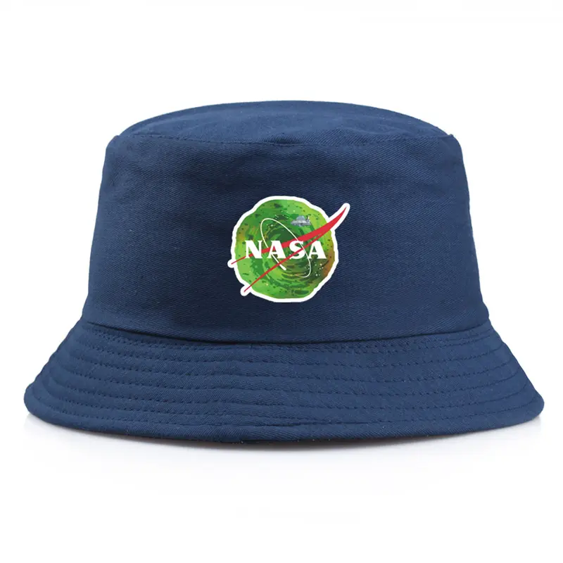 Topi Musim Panas Cetakan Logo Kustom Promosi Topi Ember Memancing Nasa Katun Dewasa