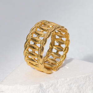 थोक फैशन फंकी सस्ते बड़े स्टेनलेस स्टील गहने pvd उंगली की अंगूठी लड़कियों के लिए - Product Image 3